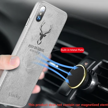 Karšto Audinio Tekstūra Elnias 3D Minkštos TPU Magnetinio Automobilių Atveju Už Garbę 10 Lite įmontuotas Magnetas Plokštė Atveju Apie Huawei Honor 10 Dangtis
