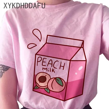 Persikų Sultys Marškinėliai Moterims 2020 Pink Cartoon Harajuku Marškinėlius Derliaus Ulzzang Estetinės Moterų Kawaii T-shirt Viršuje Tee Atsitiktinis