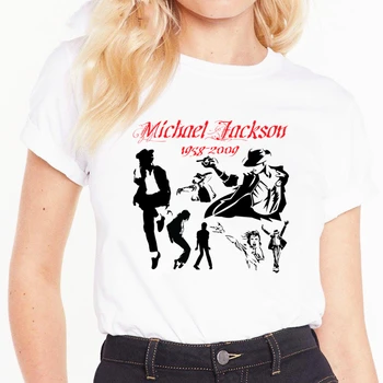 MJ Minint Michael Jackson Marškinėliai Moterims Tees Juokingas Vasaros Top Moterų harajuku moterų marškinėliai mados laisvalaikio marškinėliai 90s