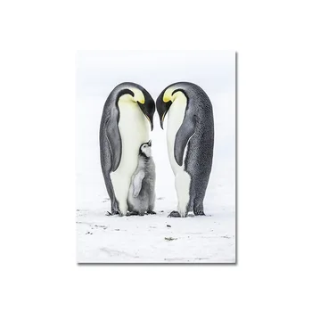 Pingvinas Animacinių Filmų Saldus Gyvūnų Namų Dekoro Spausdinti Plakato Šiaurės Drobės Tapybos Kūdikių Džiaugtis Miegamojo Kambarį Nuotrauką Sienos Plakatas