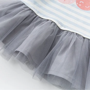DBZ13682-2 dave bella pavasario baby girl ' s princess dryžuotas tinklelio suknelė vaikų mados šalis suknelė vaikams kūdikiams lolita drabužiai