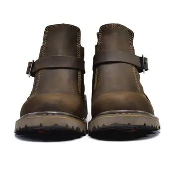 CS766 Mados natūralios Odos vyriški Batai Pavasario Šilti Žieminiai Batai Vyrams Aukštos Kokybės Orui Cowboy Boots Mens Batai Botas