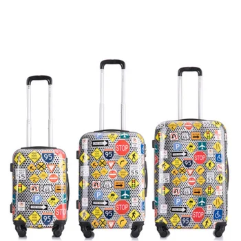 Lagaminas su spausdinimo eismo logotipas naujovė bagažo rankinės kelionės bagažo atveju, jei maišelis portmanteau