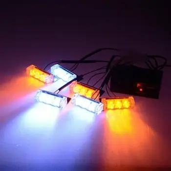 Automobilio LED Strobe Šviesos Grotelės Flash lempa Dieniniai Žibintai Policijos/Greitosios pagalbos Skubios pagalbos Įspėjimas, Mirksi Blykstės Režimai