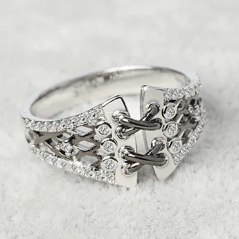 Klasikinis diržas 925 sidabro šviesą užpildyti vestuvinis žiedas moterų mados gimimo akmuo bridesmaid, dovana, papuošalai