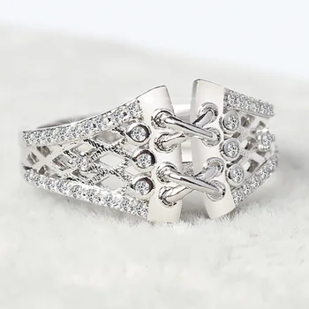 Klasikinis diržas 925 sidabro šviesą užpildyti vestuvinis žiedas moterų mados gimimo akmuo bridesmaid, dovana, papuošalai