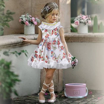 EACHIN Mergaičių Suknelės Naujų Gėlių Nėrinių Suknelė Kūdikių Mergaičių Vaikai Rankovių Sundress Gėlių Šaliai Vestuvių-Line Suknelė Vaikų Suknelė