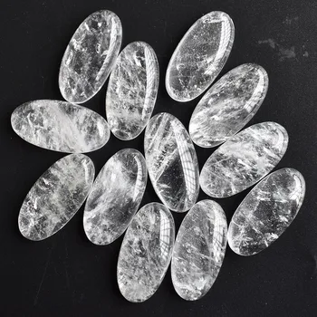 Didmeninė 12pcs/Daug mados Natūralus baltas kristalų ovalo formos kabina cabochons Papuošalai Priedai beads15x30mm nemokamas pristatymas