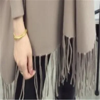 Žiemos Moteris Apsiaustu Megztinis 2019 Naujo Dizaino Rudenį Golfo Megzti Moterų Tassles Batwing Rankovėmis Megztinis Puloveriai Mujer Q950