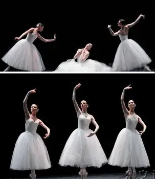 Suaugusiųjų Romantiška Baleto Mdc Repeticija Praktikos Sijonas Gulbės Kostiumas Moterims, Ilgai Tiulio Suknelė Balta rausva juoda spalva Baleto Drabužiai