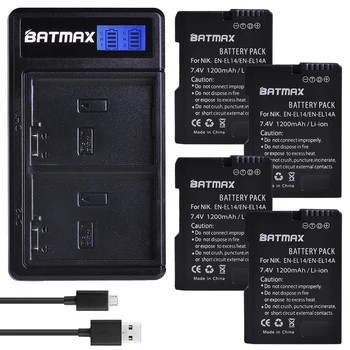 Batmax EN-EL14 LT-EL14a Baterija+LCD USB Dual Kroviklis Nikon,D5600,D5500,D5300,D5200,D5100,D3200,D3300,P7800,P7700,P7100,P7000