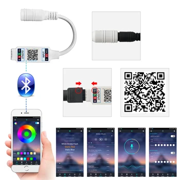 5050 30Leds Bluetooth LED Juosta RGB Led Šviesos Juosta 5m 10m DC12V Vandeniui LED Šviesos diodų Juostelės Lankstus su Bluetooth nuotolinio