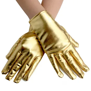 Moterų Blizga Metalo Spandex Pirštinės Oficialus Jaunavedžių Prom Pokylių Šalis Vestuvių Aukso Spalvinga Pirštinės guantes largos morados
