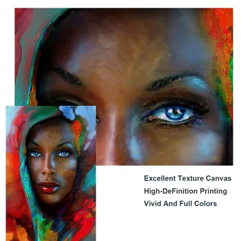 Mėlynos Akys, Abstrakčiai Afrikos Moteris, Meno Drobė Paveikslų ant Sienos Menas, Plakatų Ir grafikos Juoda Moteris Art Nuotraukų, Namų Dekoro