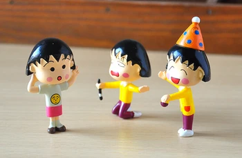 12pcs/Daug 5cm Chibi Maruko Chan Sakura Momoko Lėlės PVC Veiksmų Skaičiai Garažo Rinkinys Žaislo Brinquedos Anime