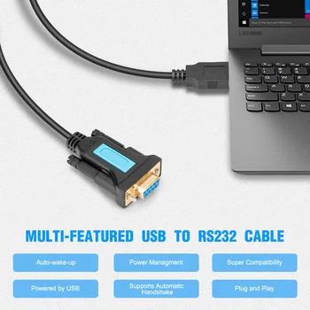USB į RS232 moteris Seria Kabelio Adapteris su PL2303 Mikroschema DB9 RS232 