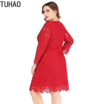 TUHAO Elegantiškas Moterų Nėriniai Šalis Suknelė 