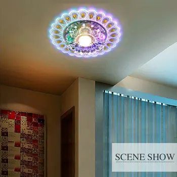 Šiuolaikinių LED Krištolo Šviesa Apskrito Mini Spalvinga Lubų Lempa Luminarias Rotonda Šviesos Kambarį Praėjimo Koridorius