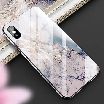 Svajonių debesų Sprogimo stiliaus spalvos šoniniai stiklai marmurinė shell grūdintas stiklas telefono dėklas skirtas iPhone 7 8 1112 X XR XS Max Pro Plus