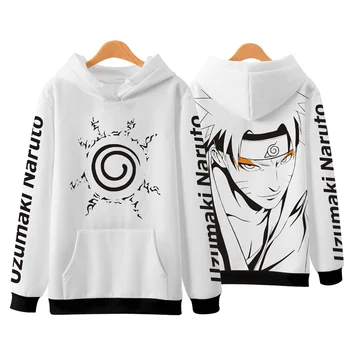 Naruto Hoodie Anime Palaidinės Harajuku Viršūnes Vyrų / Moterų Atsitiktinis Cosplay drabužius Uzumaki Uchiha Sasuke 3D Puloveriai Striukė 2020 m.