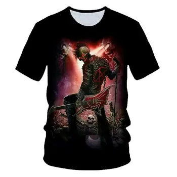 Kaukolė Grožio Roko Cool 3D t marškiniai Vyrai Motociklo Punk 3D Atspausdintas marškinėliai Vyrams Drabužius marškinėlius Vasaros Top Homme Hipster Pop Marškinėliai