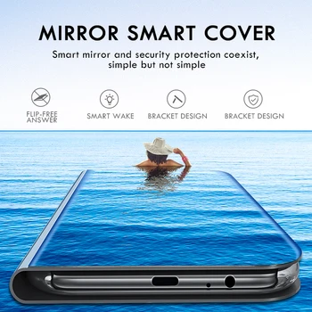 Smart Veidrodis, Flip Odinis Telefono dėklas, Skirtas Xiaomi Redmi Pastaba K30 8 8T 7 K20 5 6 Pro 8A Mi 10 10 Pastaba 9 SE 9T 8 Pro Lite Galinį Dangtelį