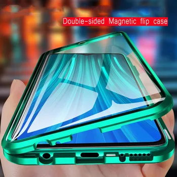360 Visas Apsaugos Magnetinio Atveju, Samsung Galaxy A71 A51 A70 A50 A31 M31 A11 A7 A30 A40 A41 M21 A10 A8 A9 2018 Dvigubo Stiklo