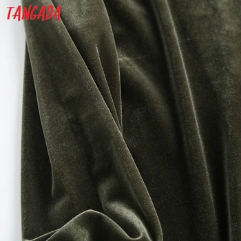 Tangada Moterų Pavasario Nauji Green Velvet Marškinėliai ilgomis Rankovėmis Kietas Elegantiškas Biuras Ponios Darbo Drabužiai Palaidinės BC22