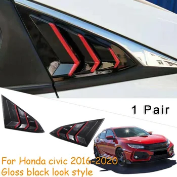 1 Pora Šoninės Oro Angos Langų Žaliuzės Padengti Blizgesio Juoda Honda Civic 2016-20