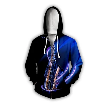 Naujausias Džiazo Saksofono Hoodies 3D Vyrams, Moterims Megztiniai Megztinis Mados Rudens sportiniai Kostiumai Harajuku marškinėliai Atsitiktinis viršų