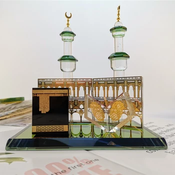2020 Eid mubarakas Musulmonų prekių ramadanas apdailos amatų islamo dekoro Kristalų Kaaba Mekoje Haji Arabų rankdarbiai suvenyrai