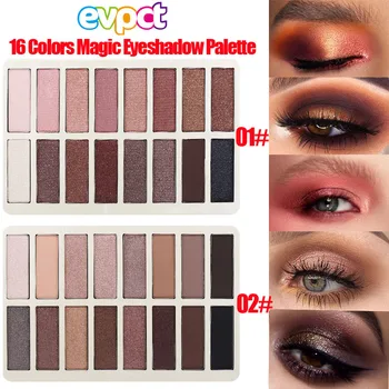 16 Color Eyeshadow Kompaktiškas Paletės Eyeshadow Diamond Matinis Veidrodis Atsparus Vandeniui Pradedantiesiems Makiažas Plokštė
