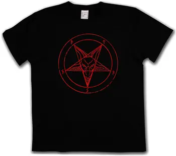 BAPHOMET PENTAGRAM PASIRAŠYTI T-SHIRT - Aleister Crowley Pentagramm Šėtono Ratas 666 Vyrų T-Marškinėliai Vyrams, Drabužiai Plius Dydis viršuje tee