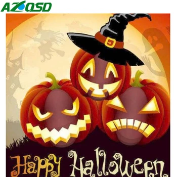 AZQSD Diamond Tapybos, Mozaikos Animacinių filmų Full Gręžimo Nuotrauką Strazdų Mozaikos Halloween 