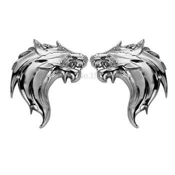 7.5 cm*5cm 3D Metalo Vilkas Tigro, Liūto Galva Logotipas Logotipas Ženklelis Automobilių, Sunkvežimių, Motociklų Lipdukas, Decal Automobilių Optikos Reikmenys