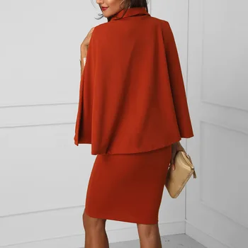 2019 mados naujų Office Lady raudona suknelė, Apsiaustas Rankovėmis skara suknelė seksualus laukinių temperamentas aukštos kokybės vasarą moteris seksuali suknelė