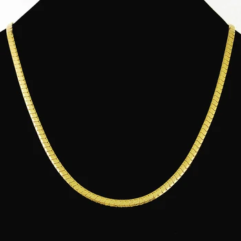 Aukštos Kokybės 24K Aukso Užpildytas Kietas Karoliai Pažaboti Grandinės Nuorodą Vyrų Choker Vėrinius Vyrai Moterys Aksesuarų, bižuterijos 2019
