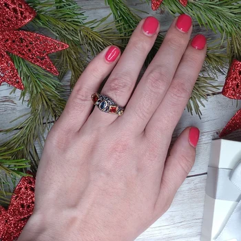 Neo-Gotikos unikalaus dizaino žiedai geometrinės formos, spalvos akmenys, papuošalai Kalėdų dovana moters priedai žavesio piršto žiedą