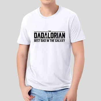 Dadalorian Marškinėliai Vyrams Off Balta Dadalorian Geriausias Tėtis Galaxy