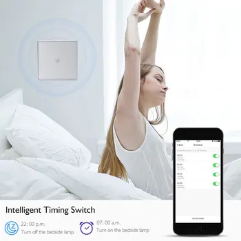 Wifi Smart Touch Wall Šviesos Jungiklis Stiklo plokštės ES Standarto Mobiliojo APP Nuotolinio Valdymo Dirbti Su Alexa, Google Namo Tuya