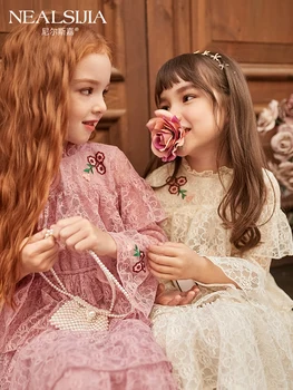 Gėlių Siuvinėjimas Vaikai Šalis Suknelė Mergina 8 10 12 2020 metų Naujų korėjos Stiliaus Mados Princesė Suknelė Paauglės Mergaitės