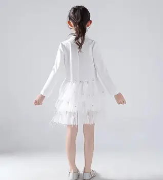 Aukštos klasės vaikų suknelė, švarkas akių spliced princesė gale suknelė Mergaitėms Podiumo vakarinę Suknelę Modis vaikams drabužių vestidos Y1634