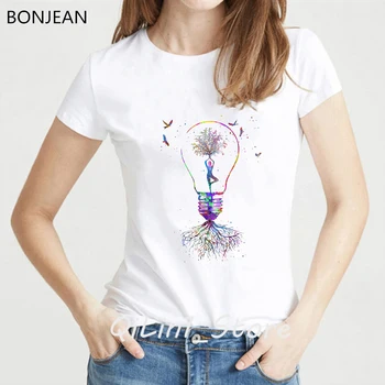 Naujovė dizaino akvarelė banglentininkas mergaitė lemputė marškinėliai moterims hipster kietas ponios tee marškinėliai femme korėjos stiliaus marškinėliai moteriška