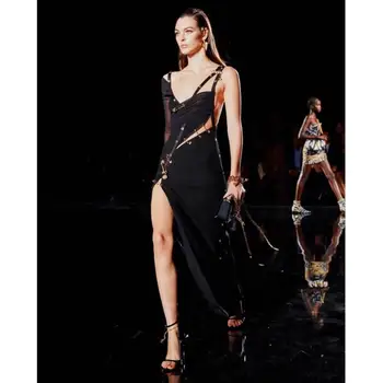 2020 Naujas Moterų Vasaros Suknelė Seksualus Vienas Petnešėlėmis Tuščiaviduriai Iš Ruched Kulkšnies Ilgio Tvarstis Suknelė Elegantiškas Įžymybė Šalis Suknelė