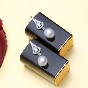 FENASY Perlų Papuošalai Natūralių Gėlavandenių Perlų Auskarai Moterims, 925 Sterlingas Sidabro Europos Stiliaus Tabaluoti Auskarai