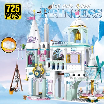 Draugai Serijos Ledo Princesė Els Pilis Nustatyti, Statyba Blokai Kalėdų Sniego Namus Animacinių Filmų 