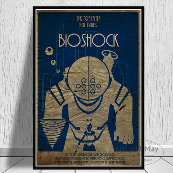 Plakatai Ir Spausdina Bioshock Rapture Vaizdo Žaidimas Retro Sienos Nuotraukas Kambarį Drobės Tapybos Apdailos Namų Dekoro Obrazy