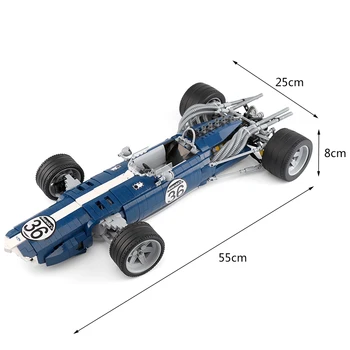 1758Pcs Lenktynių Automobilių Blokai Mėlyna Sonic (Erelis Weslake MK1 T1G) Suderinamas легоe įrangos pardavimas, kanceliarinės prekės, Žaislai vaikams Super Automobilio Modelį