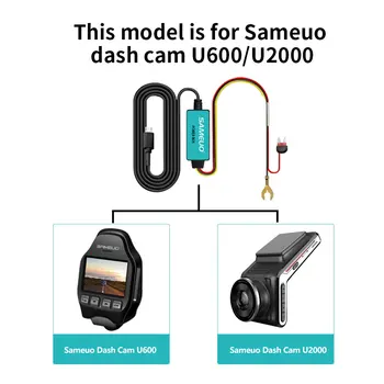 SAMEUO 12V Micro USB Įkroviklį, 3.5 M, Motociklų Camara Automobilių DVR Brūkšnys Cam Dashcam Automobilių Kameros Moto Camara Įkrovimo Kabelis