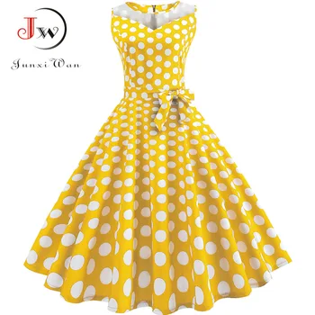 Plius Dydis Vasaros Suknelės Moterims Polka Dot Rankovių Sundress Nėrinių Kratinys Retro Rockabilly Elegantiška Vintage Suknelės, Šaliai